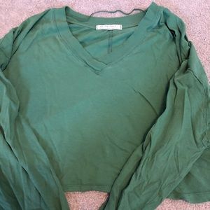 Free People green pullover hoodie